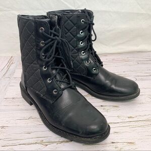 COUGAR Waterproof Quilted Faux Leather Moto Boots